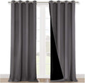 NICETOWN Total Shade Curtains and Draperies, Heavy-Duty Full Light Shading Drapes with Black Liner Backing for Villa/Hall/Dorm Window（Gray, Package of 2, 52 inches Wide x 95 inches Long by NICETOWN
