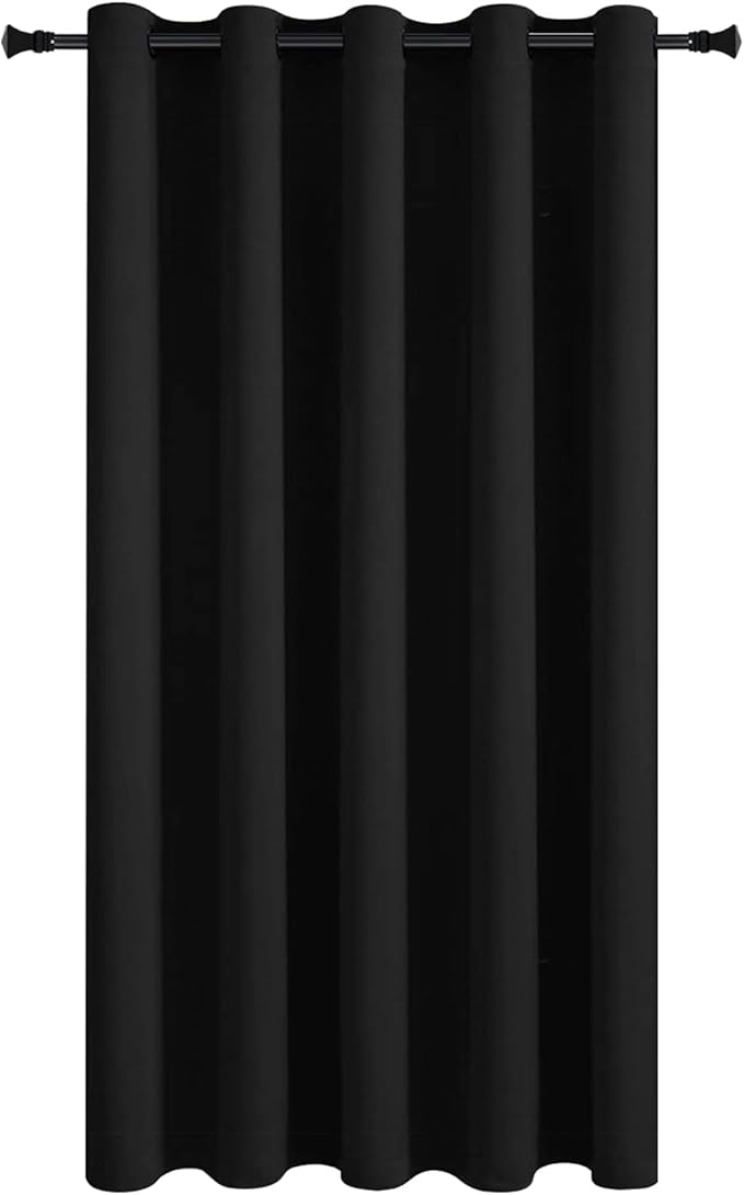 DWCN Room Divider Curtain - Extra Wide Blackout Curtain for Sliding Glass Door, Living Room, Bedroom Partition and Shared Office Space, 1 Grommet Curtain Panel, 6.7ft Wide x 8ft Tall, Black - Image 6