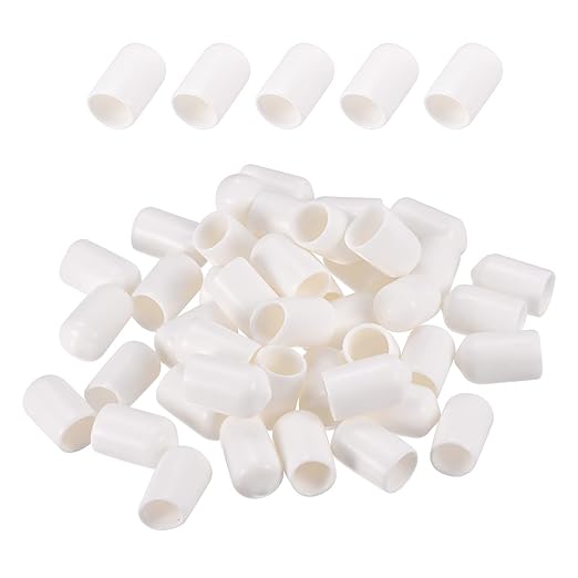DMiotech 100 Pack 9mm ID White Screw Thread Protectors Rubber End Caps Bolt Covers for Screw Bolt Furniture Pipe by DMiotech