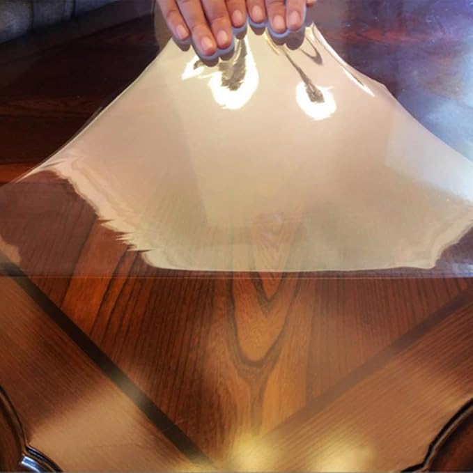 HOHOFILM 2mil Transparent Furniture Protective Film Heat Resistance Gloss Table Top Cloth Mat Self-Adhesive Stickers Clear for Wood Table Kitchen Countertop Anti-Oil 80cmx500cm by HOHOFILM
