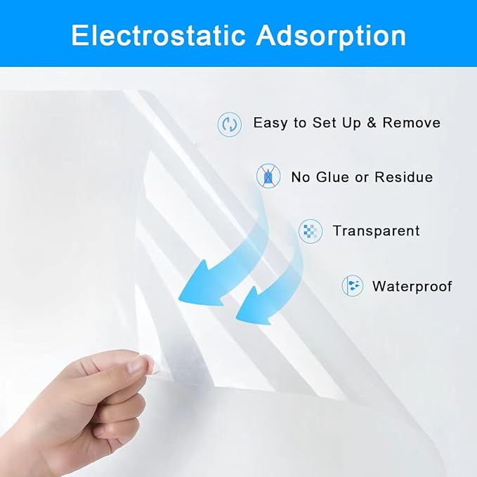 Wall Protector, 17.7in x 32.8ft No Adhesive Static Cling Contact Paper, Clear Electrostatic Protective Film Sheet, Guard Home & Kitchen Walls from Trash Can, Food Splash, Dog, Furniture, Back Chair - Image 2