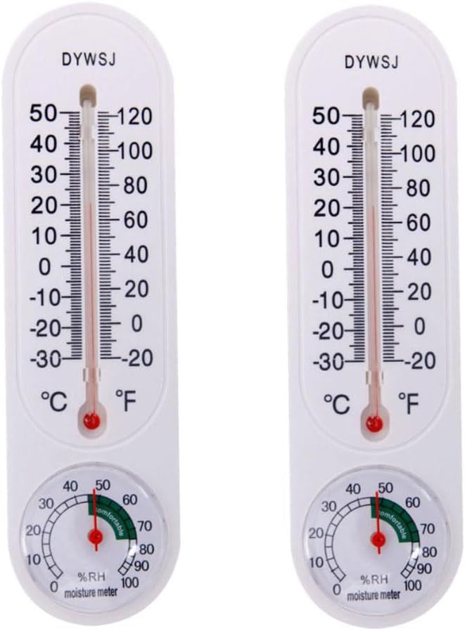 Outdoor/Indoor Thermometer Hygrometer, Humidity Meter,Thermometer,Temperature and Humidity Meter with Celsius/Fahrenheit (℃/℉) for Patio Field Cellar Garden Humidors Greenhouse Closet (2pcs) by BQLQBQLQ