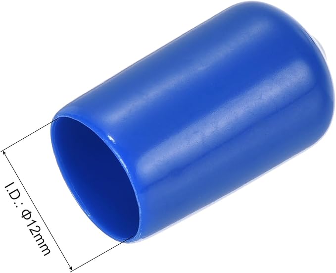 uxcell 20pcs Rubber End Caps 12mm(1/2 inch) ID Vinyl Round Tube Bolt Cap Cover Screw Thread Protectors Blue - Image 3