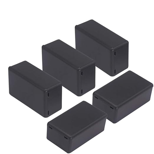 Zulkit 5Pcs Project Boxes ABS Plastic Electrical Project Case Power Junction Box Black 2.40 x 1.41 x 0.98 inch (61 x 36 x 25 mm) by Zulkit