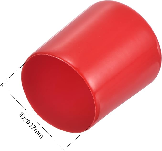 uxcell 20pcs Rubber End Caps 37mm ID Vinyl Round Tube Bolt Cap Cover Thread Protectors Red - Image 3
