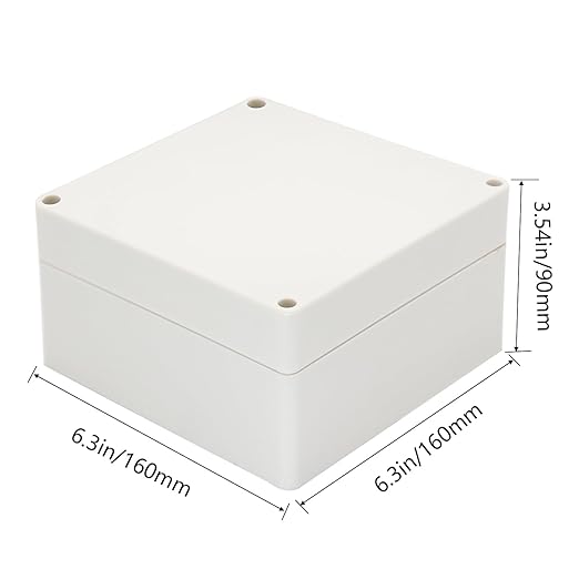 Project Box IP65 Waterproof Junction Box ABS Plastic Electrical Boxes DIY Electronic Project Case Power Enclosure White 6.30x6.30x3.54 inch (160 x 160 x90 mm) - Image 2