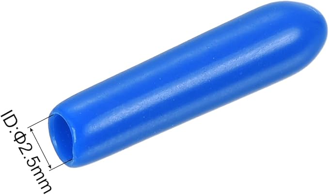 uxcell 20pcs Rubber End Caps 2.5mm ID Vinyl PVC Round Tube Bolt Cap Cover Screw Thread Protectors Blue - Image 3