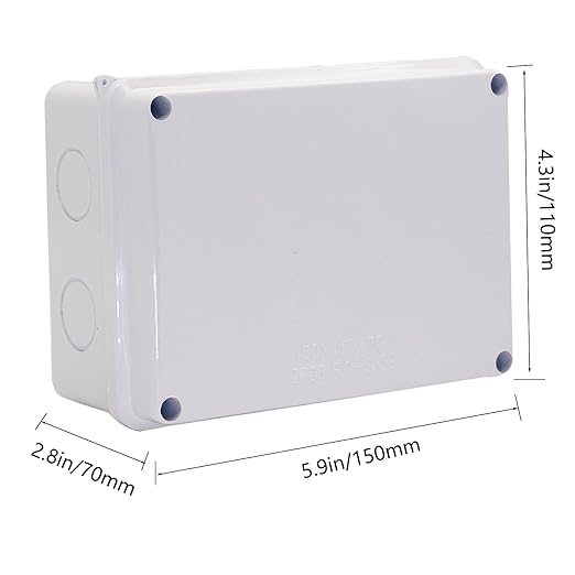Electrical Box, 2 PCS Outdoor Waterproof Box IP65 Junction Box with Reserved Holes,ABS Plastic Project Box Power Cord Enclosure White 5.9 x 4.3 x 2.8 inch(150x110x70mm) - Image 2