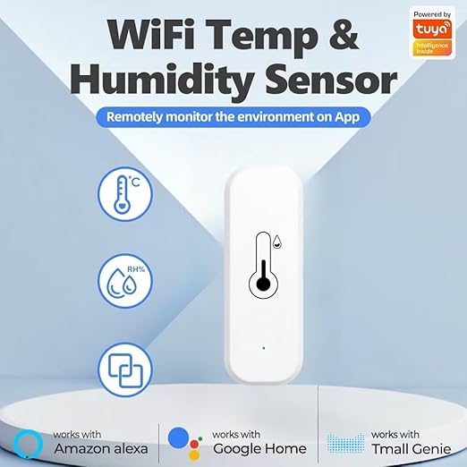 Temperature and Humidity Monitor Sensor WiFi & Bluetooth,No Hub Required,Compatible with Alexa and Google Home,for Home,Greenhouses Accessories,Office 2Pack(No Include Battery) - Image 2