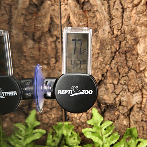 REPTI ZOO Reptile Terrarium Thermometer Hygrometer Digital LCD Display Pet Rearing Box Reptiles Tank Thermometer Hygrometer with Suction Cup - Image 3
