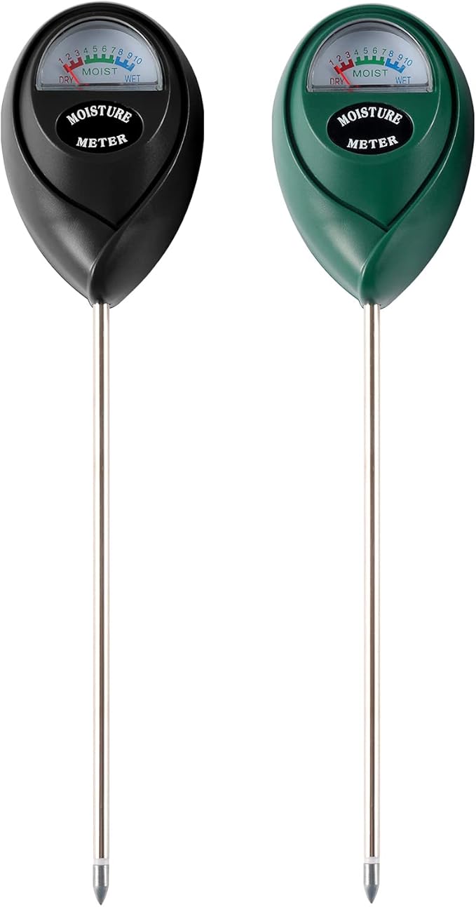 2 Packs Soil Moisture Meter, Plant Water Meter for House Plants, Soil Tester Test Kit Soil for Garden Lawn Farm Indoor & Outdoor Use, No Battery Required (Black & Green) by Fpxnb