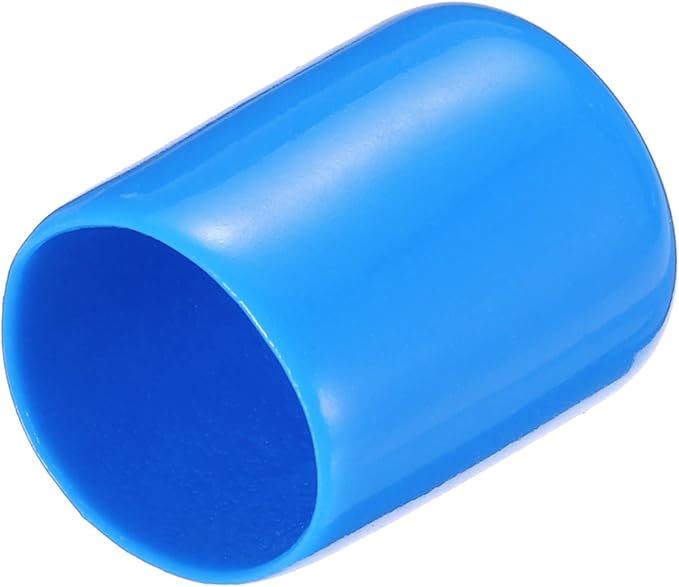 uxcell 20pcs Rubber End Caps 15mm(9/16") ID Vinyl PVC Round Tube Bolt Cap Cover Screw Thread Protectors,Light Blue by uxcell