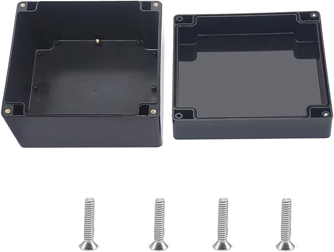 Outdoor Waterproof Junction Box IP67 Project Box ABS Black Electrical Boxes Electronic Enclsoure for DIY Project 6.3 x 6.3 x 3.5 inch (160x160x90mm) by Otdorpatio