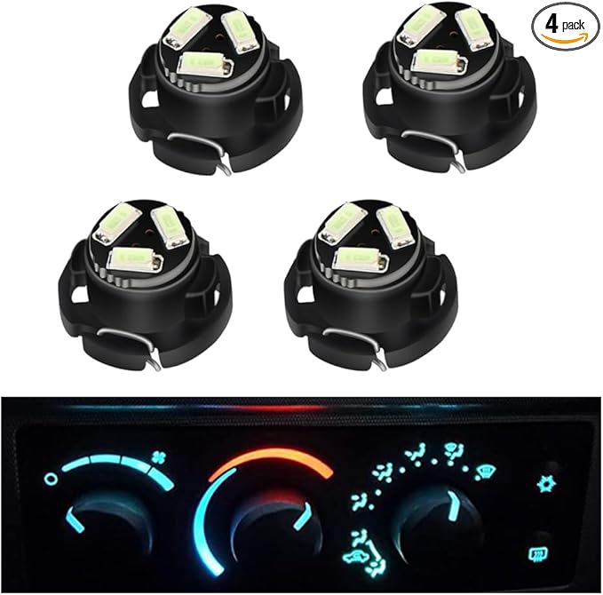 AC Climate Heater Control LED Lights Bulbs Kit replacement Compatible with 2002-2008 Dodge Ram 1500 2500 3500 Dakota (Ice blue), Pack of 4 by RAVSOFT