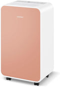 COSTWAY 2500 Sq. Ft Dehumidifier for Basement, 32 Pints Portable Quiet Dehumidifier for Bedroom Bathroom with Sleep Mode, 24H Timer, Auto Shut Off, Auto Defrost & Drain Hose (Pink) by COSTWAY