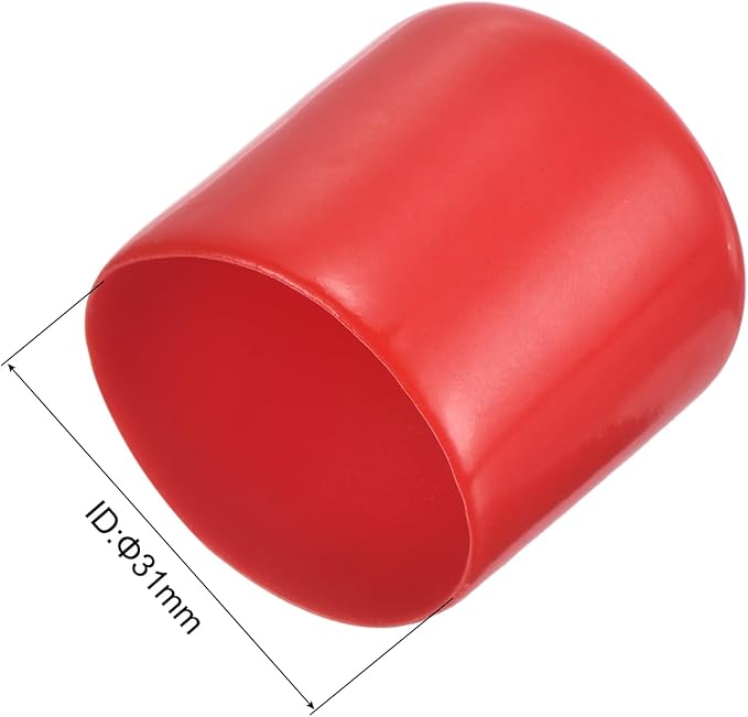 uxcell 20pcs Rubber End Caps 31mm ID Vinyl Round Tube Bolt Cap Cover Thread Protectors Red - Image 3