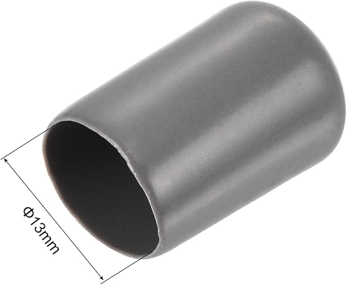 uxcell 20pcs Rubber End Caps 13mm ID Vinyl PVC Round Tube Bolt Cap Cover Screw Thread Protectors Dark Grey - Image 3