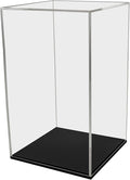 Marketing Holders Pedestal Clear with Black Base See Through 12" W x 12" D x 18" H Display Cube Art Sculpture Stand Trinket Collectible Weddings Home Decor Flower Stand Elevating Showcase by MarketingHolders