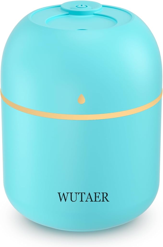 Portable Small Humidifier, WUTAER USB Personal Desktop Humidifier for Car, Office Room, Bedroom, Auto Shut-Off, 2 Mist Modes, Super Quiet(220ml, Green) by Unknown
