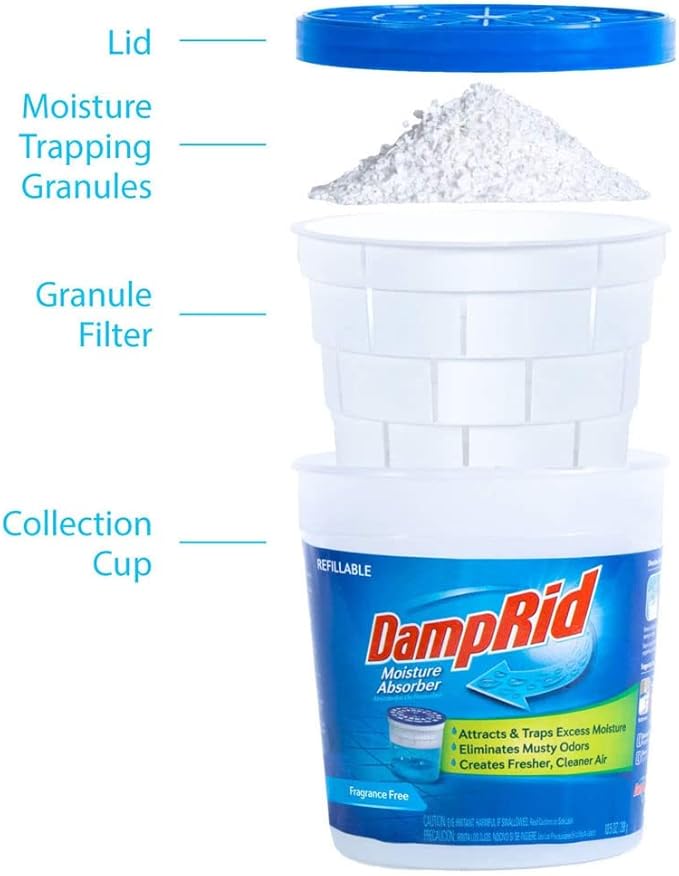 DampRid Lavender Vanilla Refillable Moisture Absorber - 10.5oz cups - 2 pack – Traps Moisture for Fresher, Cleaner Air - Image 5