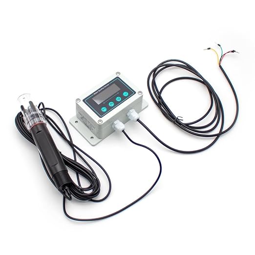 PH Sensor Industrial Water Quality Turbidity Tester, Electrode Probe EC Transmitter PH Meter Environmental Detection Device (4-20mA) by Aitoserlea