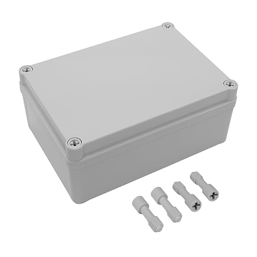 LeMotech Junction Box IP67 Waterproof Dustproof ABS Plastic Project Box for Electrical Outdoor Enclosure Gray 6.9 x 4.9 x 3 inch (175 x 125 x 75 mm) by LeMotech