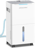 Dehumidifiers for Home with Drain Hose, Smart Humidity Control, 3 Modes for Bedroom and Bathroom, Dry Clothes, 24H Timer (Off-Gray, 21 Pints) by Dravonic