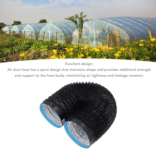Jeanoko 1PCS 7"/ 6.56ft Dryer Vent Exhaust Hose, Flexible Aluminum Foil Ventilation Duct with Steel Wire Spiral for HVAC Kitchen Greenhouse Grow Tent, Dryer Vent Vacuum Hose Attachment - Image 7