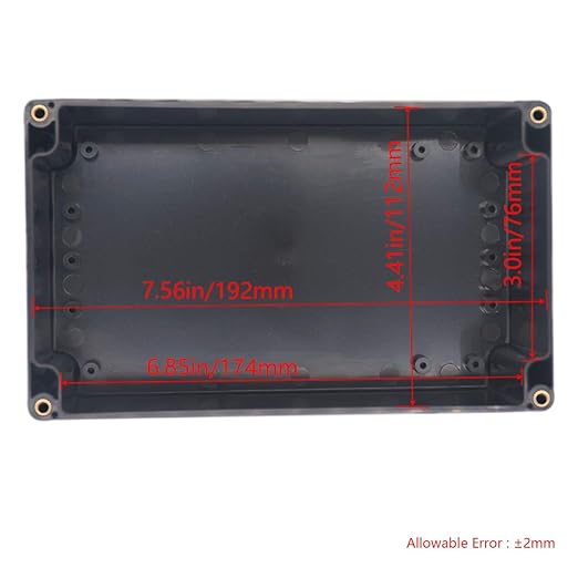 Junction box, Raculety Electrical Project Case Power Junction Box, Project Box Black (7.87"x4.72"x2.95") - Image 3