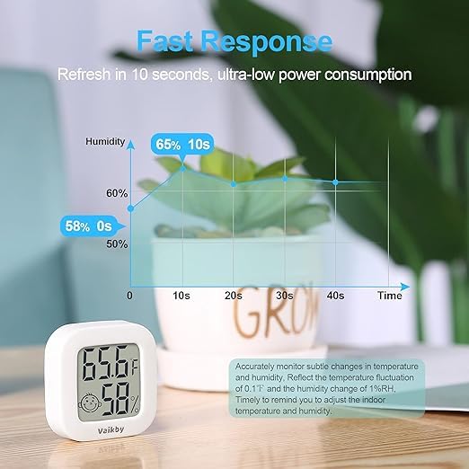Vaikby Indoor Thermometer 2Pack, Humidity Gauge Meter Digital Hygrometer Room Thermometer for Home, Hight Accurate Temperature and Humidity Monitor for Greenhouse, Reptile, Humidors, Cellar, Office - Image 4