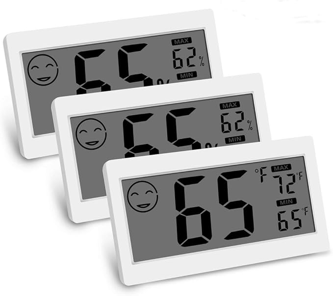 Digital Thermometer Indoor Hygrometer Room Temperature Monitor Humidity Gauge with Big Screen Stand Wall Hanging Magnet Greenhouse House Kitchen Car by JLENOVEG