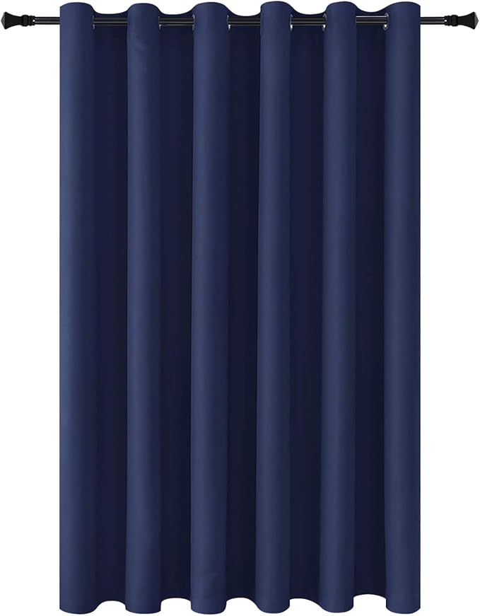 DWCN Total Privacy Room Divider Blackout Curtain - Thermal Curtains for Patio Door, Living Room, Bedroom Partition and Shared Office Space, 1 Grommet Curtain Panel, 8.3ft Wide x 7ft Tall, Navy Blue - Image 8