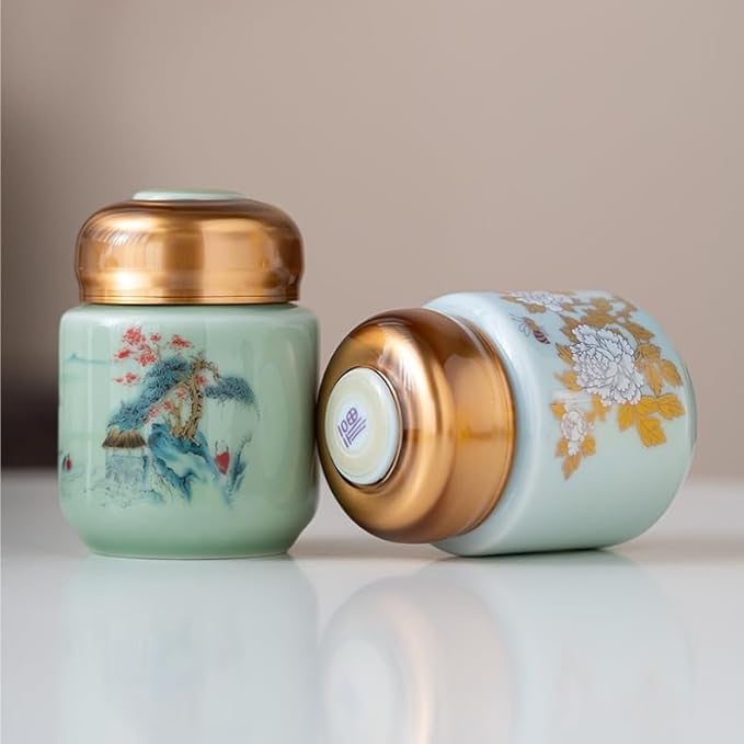 Storage Tank Ceramic Liquid Sealed Jar With Silicone Lid Leak-proof Chinese Medicine Ointment Square Jar Honey Storage Jar Ointment Tea Jar Tea Storage Caddy(C) - Image 7