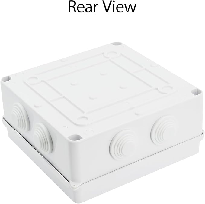 LeMotech ABS Plastic Dustproof Waterproof IP65 Junction Box Universal Electrical Project Enclosure White 5.9 x 5.9 x 2.8 inch (150 x 150 x 70 mm) - Image 7