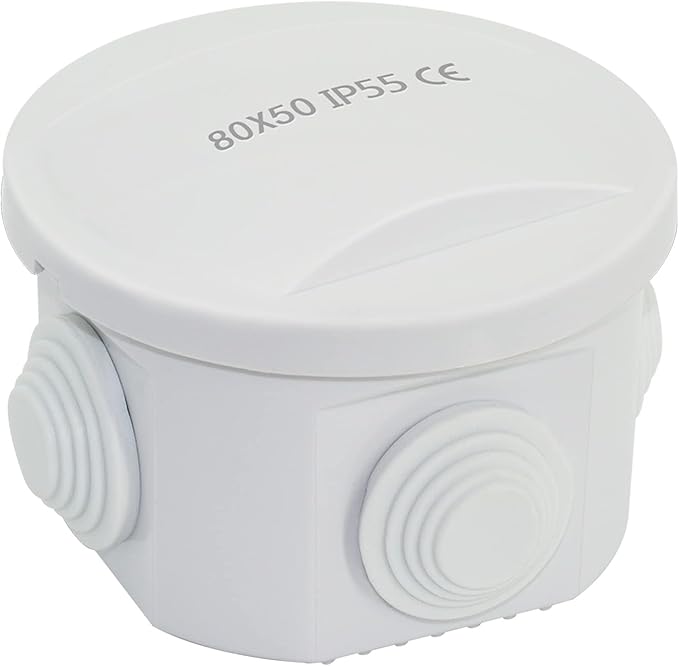 LeMotech Junction Box, ABS Plastic IP55 Water Resistant and Dustproof, Universal Electrical Enclosure, Outdoor and Indoor Project Box D3.1 x H2.4 inch (D80 x H60 mm) by LeMotech