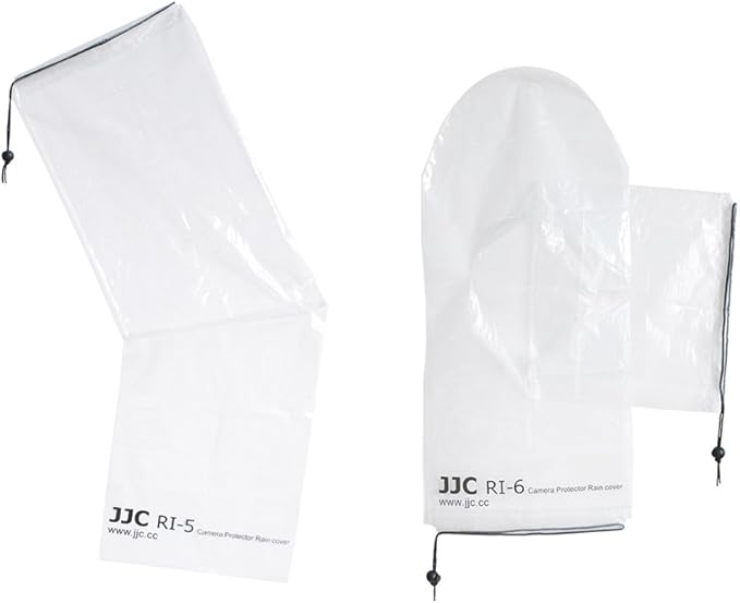 JJC 2 Types DSLR Camera Rain Cover Coat Sleeve Protector for Canon Nikon Fujifilm Sony Olympus Panasonic Pentax Sigma with a Lens & Flash PE Material Clear See-Through(2 Pack) - Image 8
