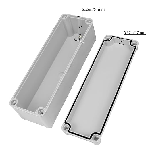 Junction Box，9.8"x 3.3"x 3.1" Outdoor Electrical Box with Mounting Plate, IP67 Dustproof Waterproof ABS Plastic Project Box, DIY Electrical Enclosure Gray (250x 85x 80 mm) - Image 3