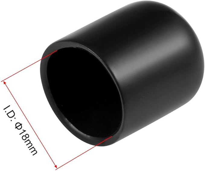 uxcell 20pcs Rubber End Caps 18mm ID Vinyl Round Tube Bolt Cap Cover Thread Protectors Black - Image 3
