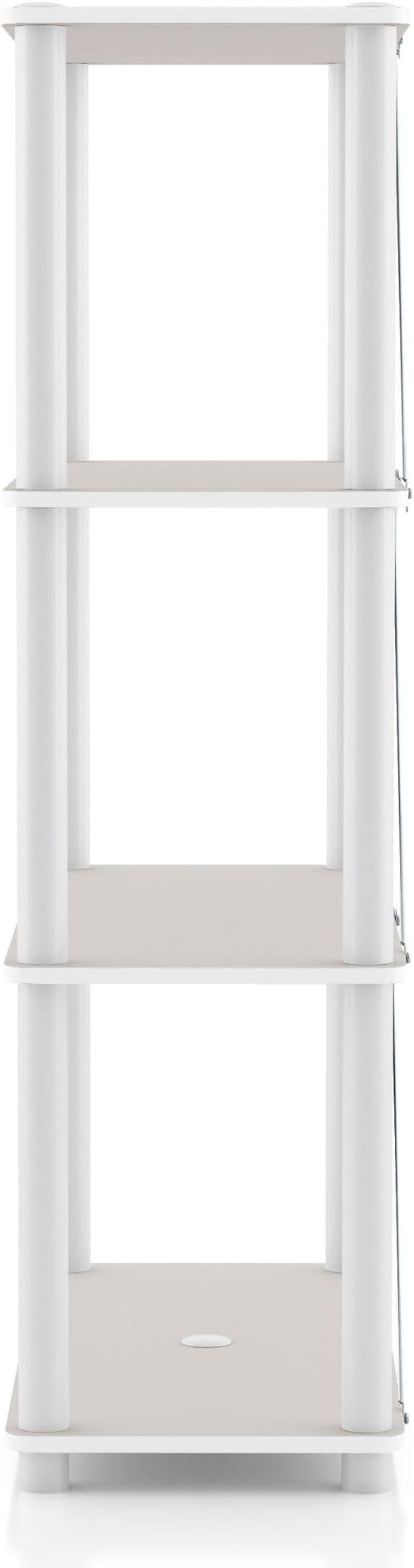 Homes: Inside + Out Apexa Modern 4-Tier Wide Shelving Units, Collectibles Display Shelves, Easy Assembly Standing Shelf, Home Storage Organizer for Living Room, Bedroom, Office, Taupe Grey - Image 12