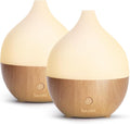 SALKING Essential Oil Diffuser (Set of 2), 100ml Small Aromatherapy Diffuser with Auto Shut-Off, Ultrasonic Diffusers for Essential Oils, Cool Mist Humidifier with Warm White Lights, for Office Home by SALKING