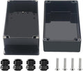 Project Box ABS Black Electrical Boxes IP67 Outdoor Waterproof Junction Box Electronic with Mounting Ears Includes Cable Glands for DIY Project 7.9 x 4.7 x 4.5 inch (200x120x113mm) by Otdorpatio