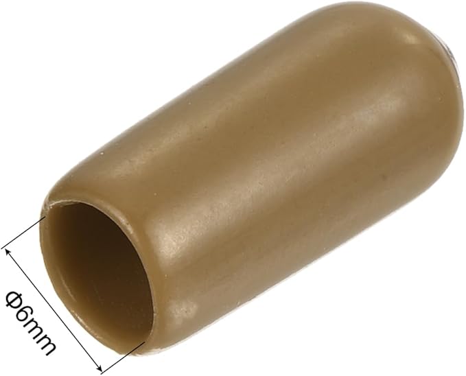 uxcell 20pcs Rubber End Caps 6mm(1/4") ID Vinyl PVC Round Tube Bolt Cap Cover Screw Thread Protectors Light Brown - Image 3