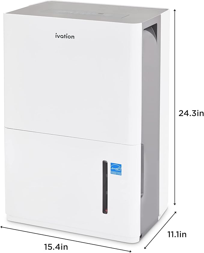 Ivation 4,500 Sq. Ft Energy Star Dehumidifier With Pump, Large Capacity Compressor De-humidifier for Big Rooms and Basements with Continuous Drain Hose Connector and Pump, Auto Shutoff and Restart - Image 9