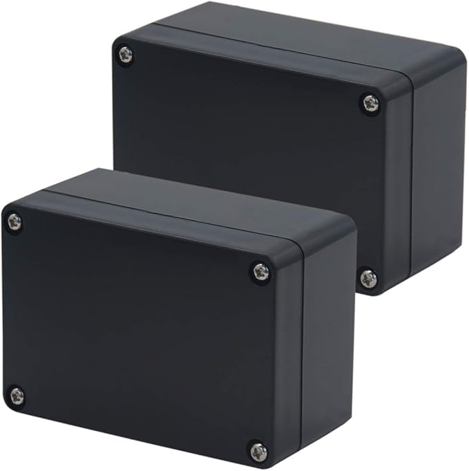 2 Pack Project Box ABS Plastic Black Electrical Boxes IP65 Waterproof DIY Electronic Junction Box Power Enclosure 3.94x2.68x1.97 inch(100 x 68 x50 mm) by Otdorpatio