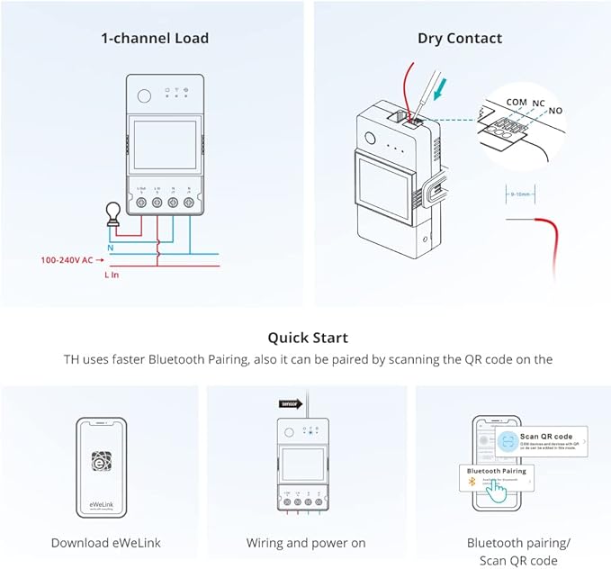 Smilewolf TH Elite 16A/20A WiFi Smart Switch Temperature and Humidity Monitoring Switch Smart Home work with DS18B20/ THS01/ RL560 (THR316D) - Image 9