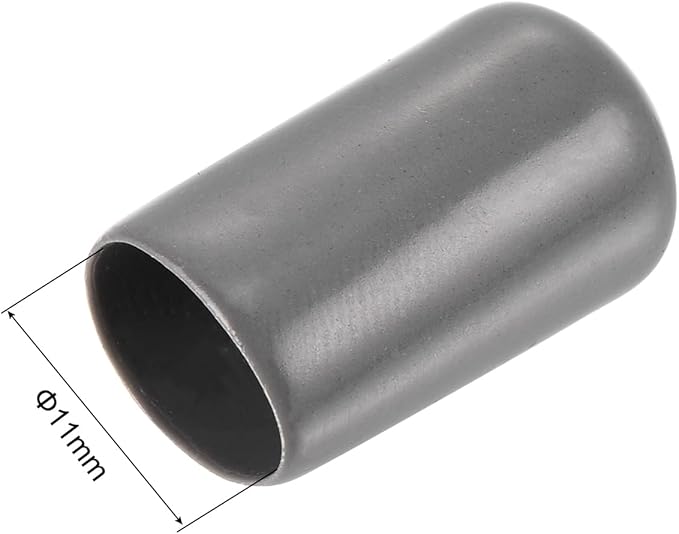 uxcell 20pcs Rubber End Caps 11mm ID Vinyl PVC Round Tube Bolt Cap Cover Screw Thread Protectors Dark Grey - Image 3