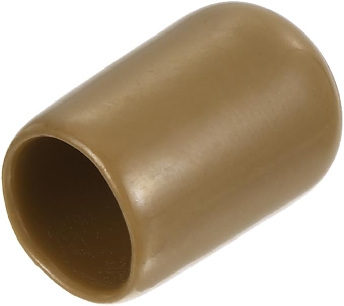 uxcell 20pcs Rubber End Caps 9mm(3/8") ID Vinyl PVC Round Tube Bolt Cap Cover Screw Thread Protectors Light Brown by uxcell