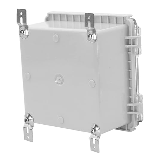 Zulkit Junction Box IP67 Waterproof Electrical Box Hinged Clear Cover Stainless Steel Latch Plastic Enclosure for Project w Mounting Plate Wall Bracket and 2 Cable Gland 5.9"x5.9"x3.5"/150x150x90mm - Image 8