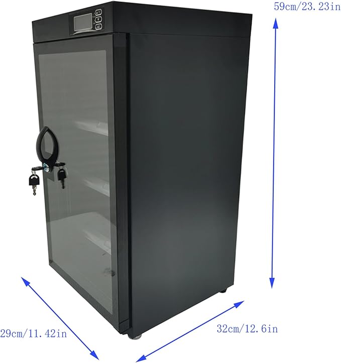 TECHTONGDA Dehumidifying Dry Cabinet Box, Electronic Dry Cabinet for Camera Lens and Electronic Equipment Storage, Temperature Humidity LED Dual Screen, 30/50/80/100L (50L 4 Tiers) - Image 4