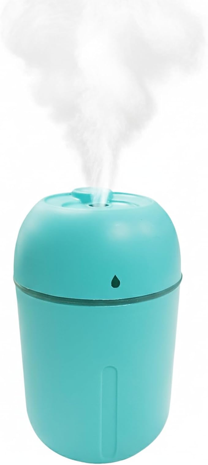 Mini USB Humidifier - Large Capacity, Ultra-Quiet 20dB, 2 Modes (Continuous/Intermittent) with Anti-Dry Burn & Night Light, Nano Mist for Room/Car/Office Desk (<10㎡) (Sky Blue, 330ml) - Image 2